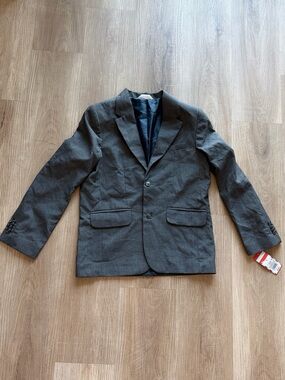 Boys Dark Gray Two-Button Blazer
